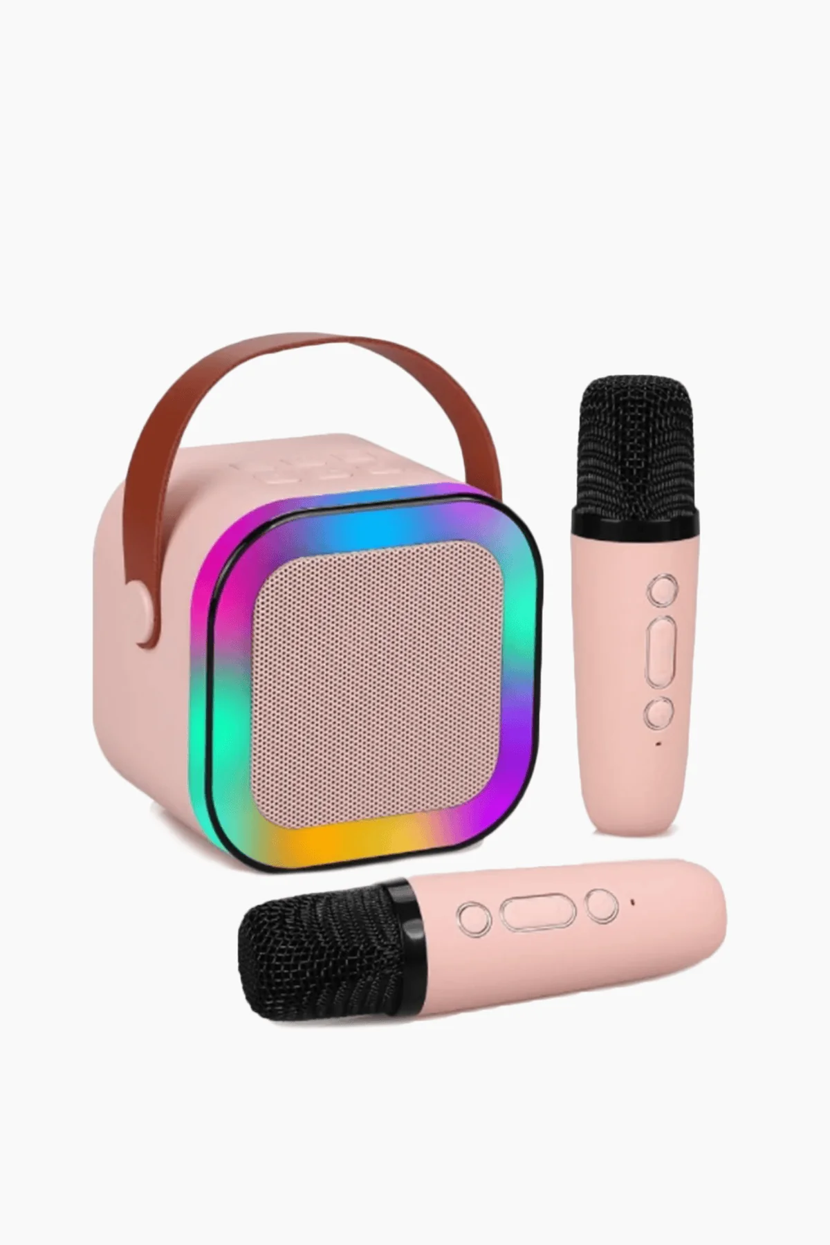 3 in 1 Mini Karaoke Set in Beige/Pink