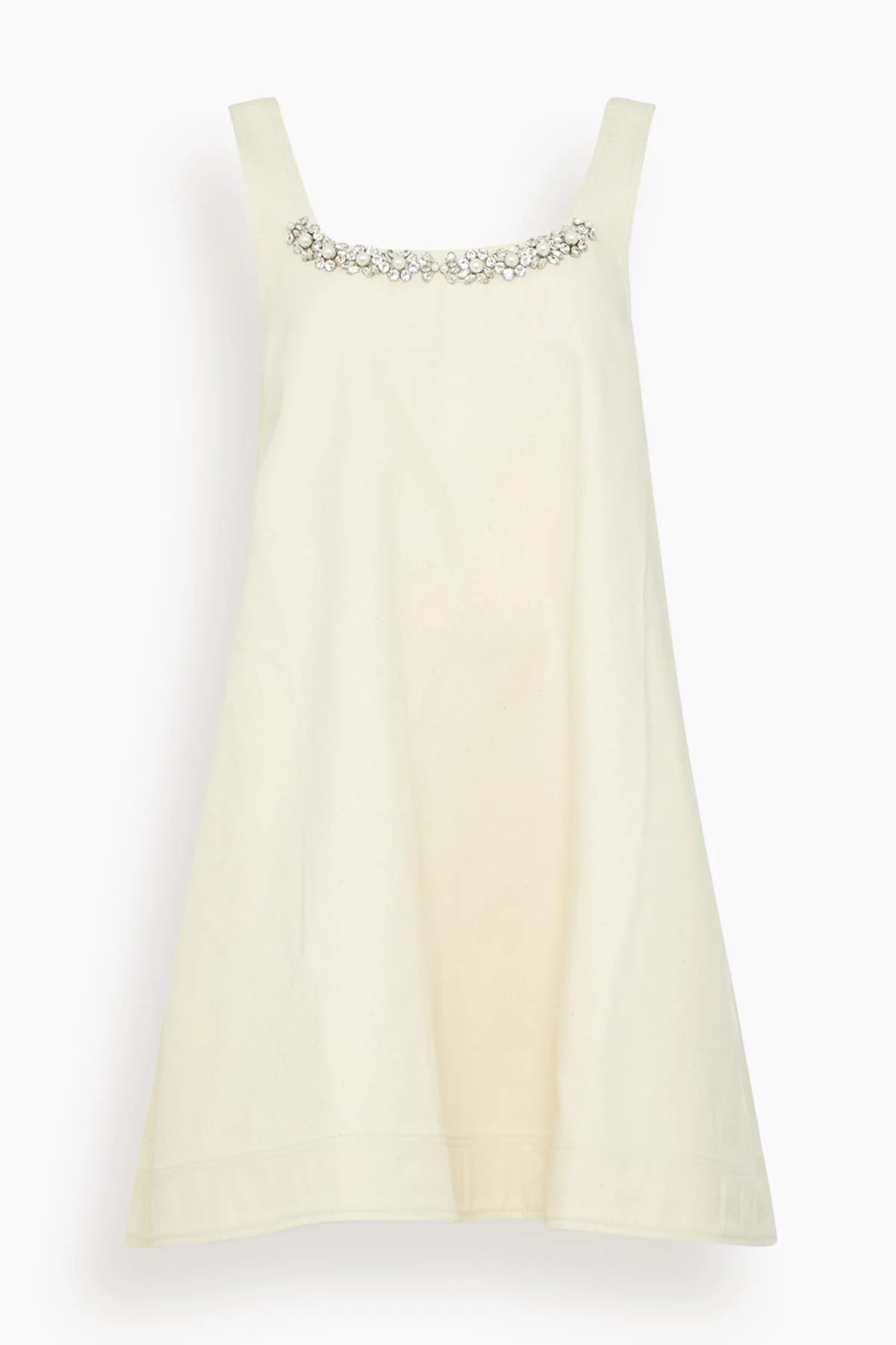 A-Line Mini Dress in Ecru/Pearl/Clear