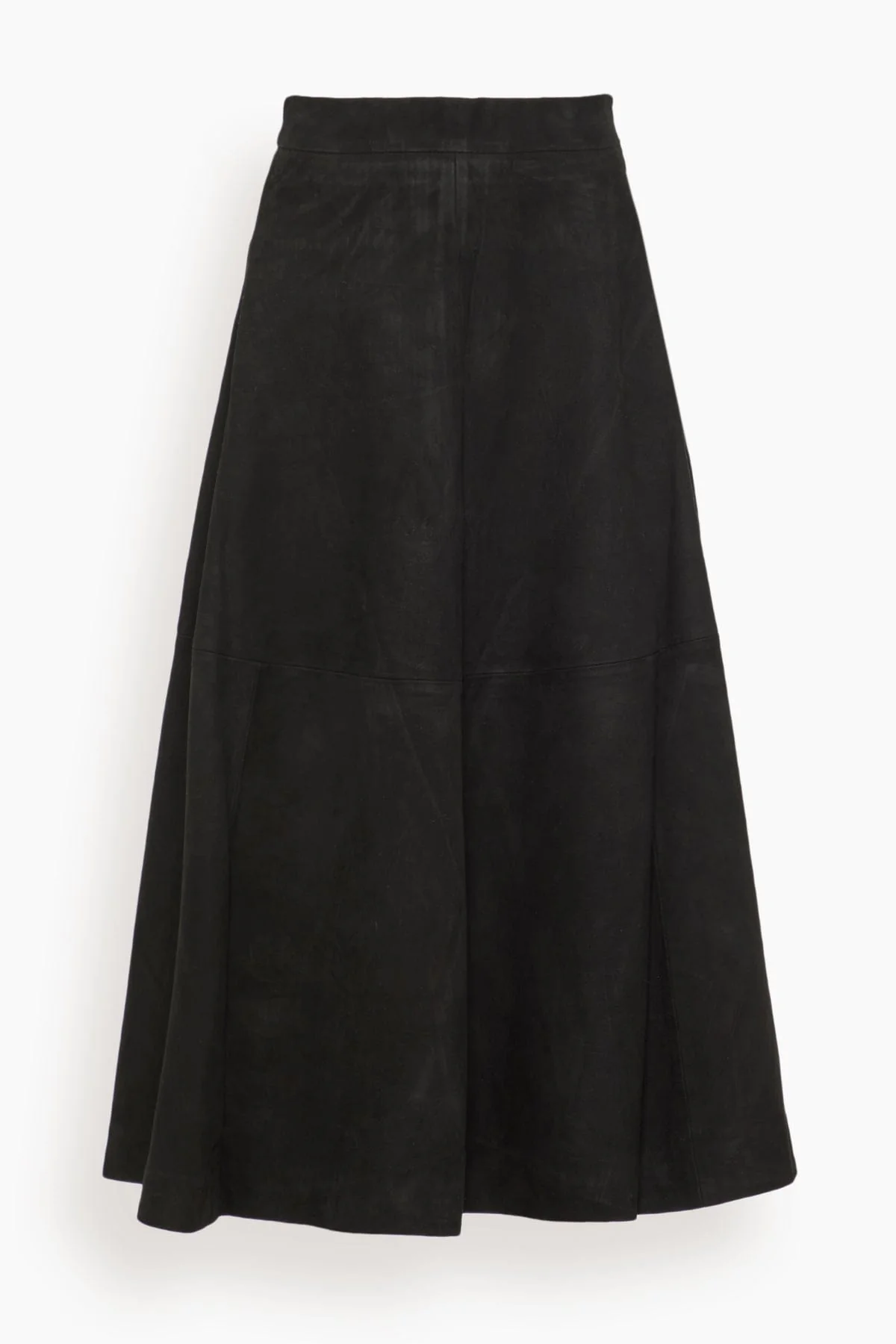 A-Line Suede Skirt in Black