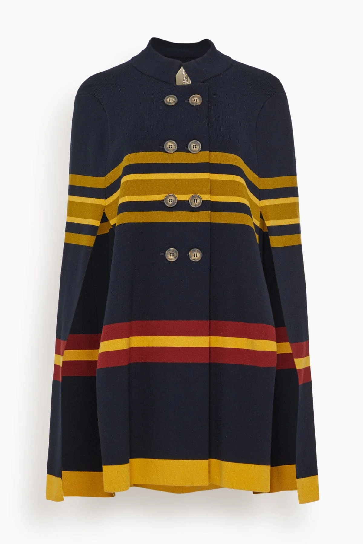 Alba Knitted Cape in Multi Stripes