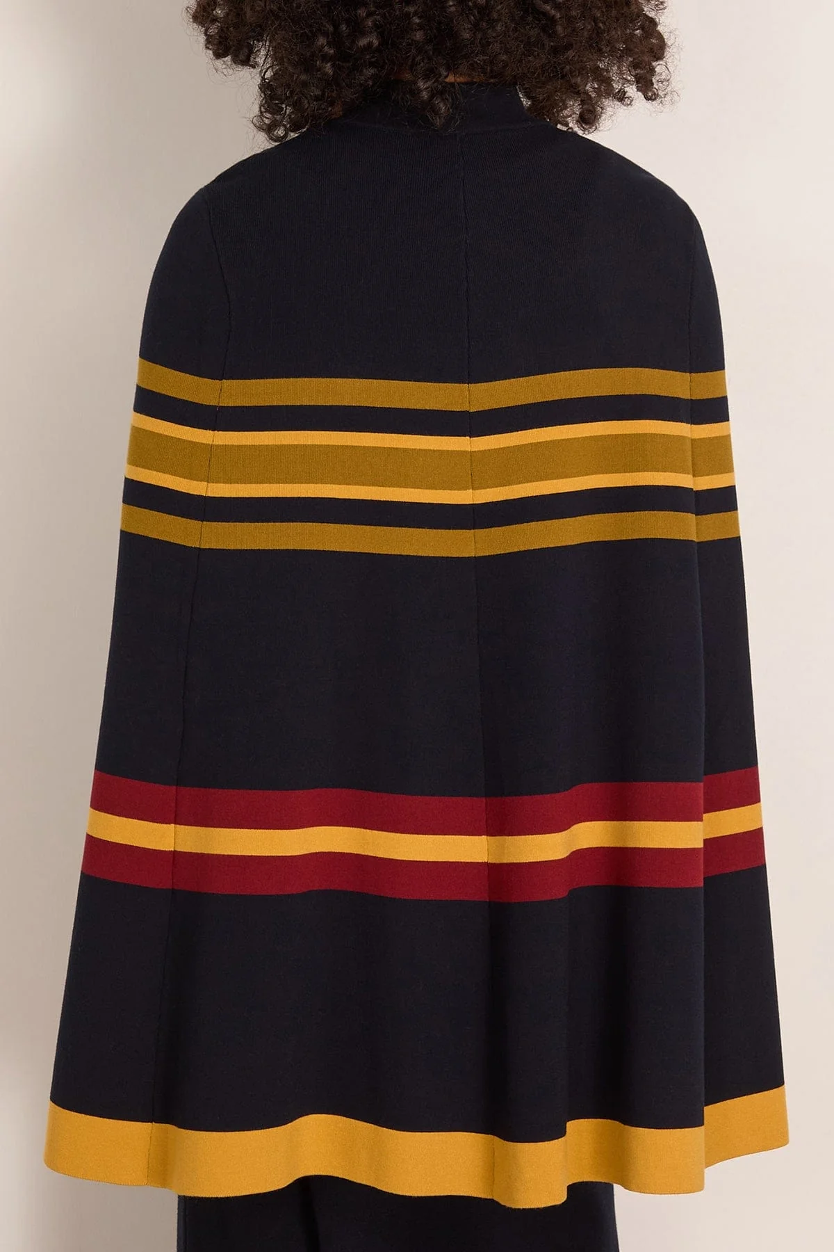 Alba Knitted Cape in Multi Stripes - Image 4