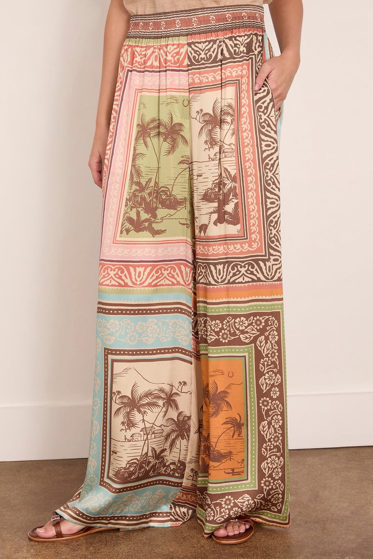 Alberta Silk Pant in Multi - Image 3