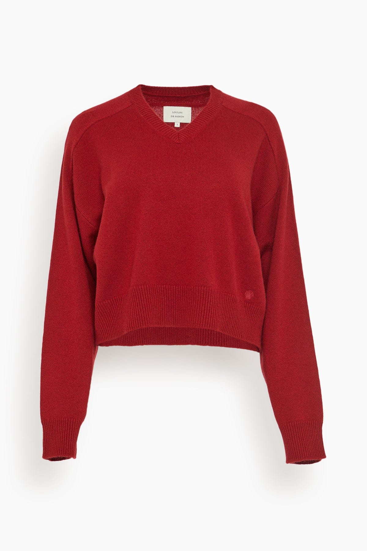 Anzor V-Neck Boxy Sweater in Burgundy