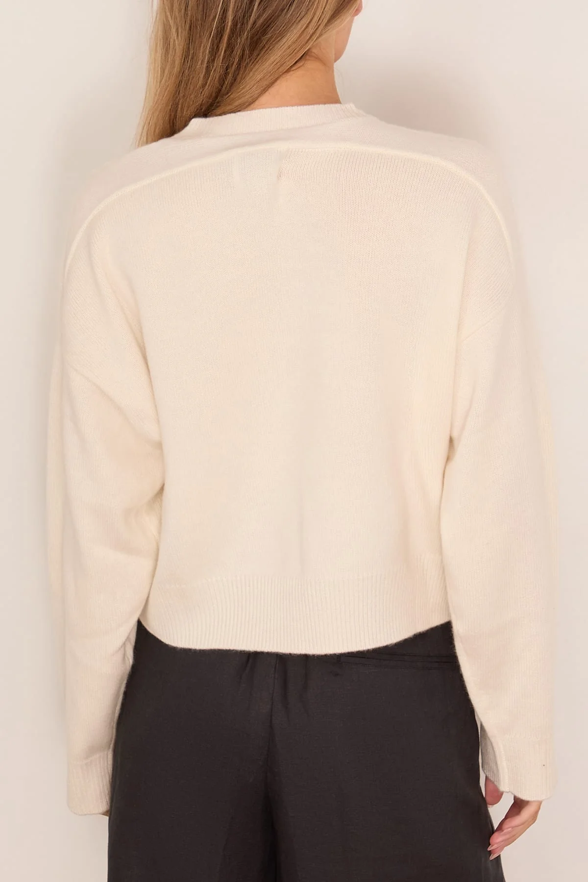 Anzor V-Neck Sweater in Ivory - Image 4