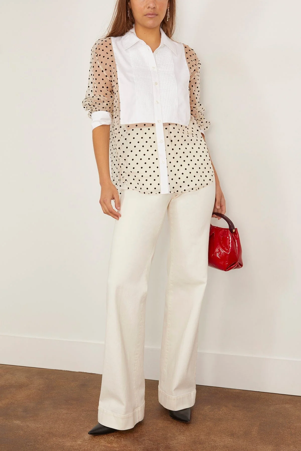 Arielle Top in Cream/Black/Optic White Multi - Image 2