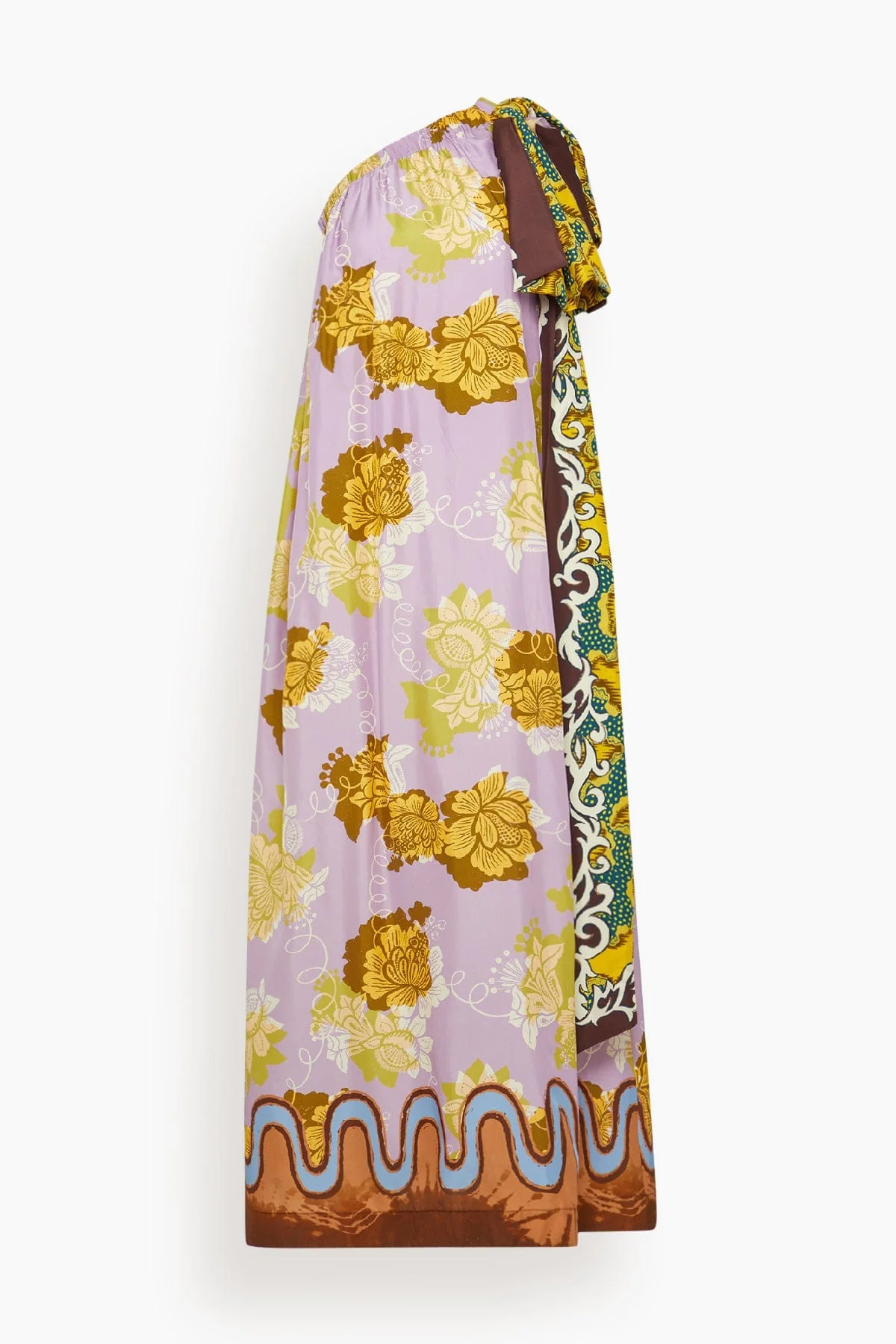 Arnie Silk Midi Dress in Multi