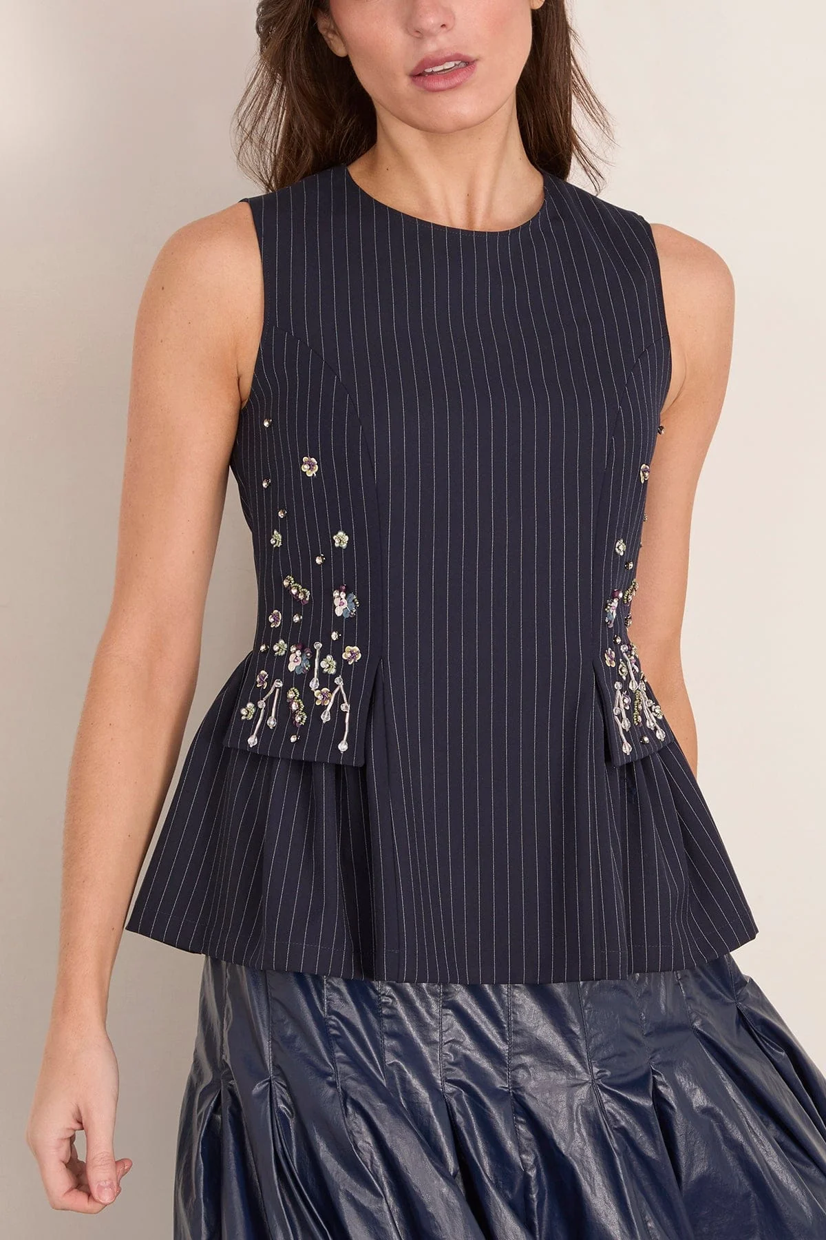 Astrid Embellishment Top in Classic Navy - Image 3