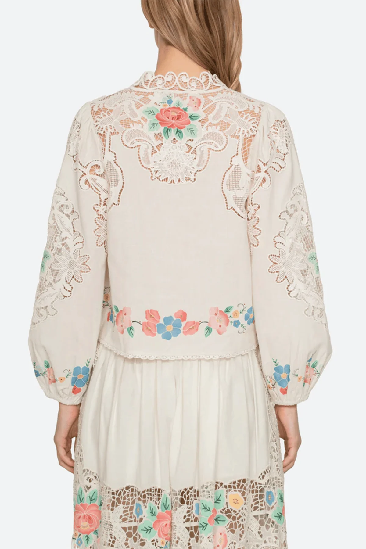 Astrid Embroidery Long Sleeve Blouse in Multi - Image 4