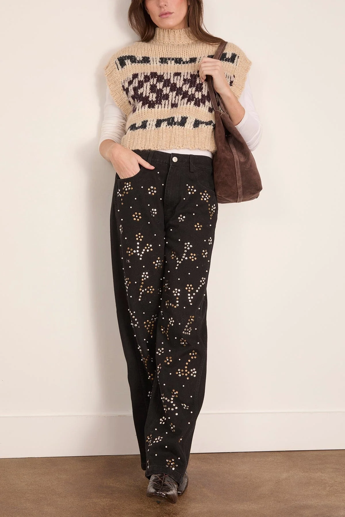 Attica Jacquard Vest in Honey - Image 2