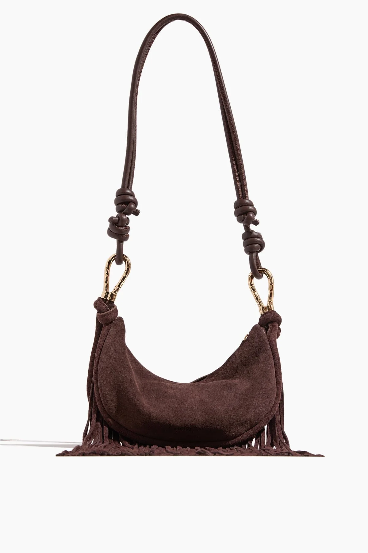 Avery Fringe Suede Crossbody Bag in Cacao