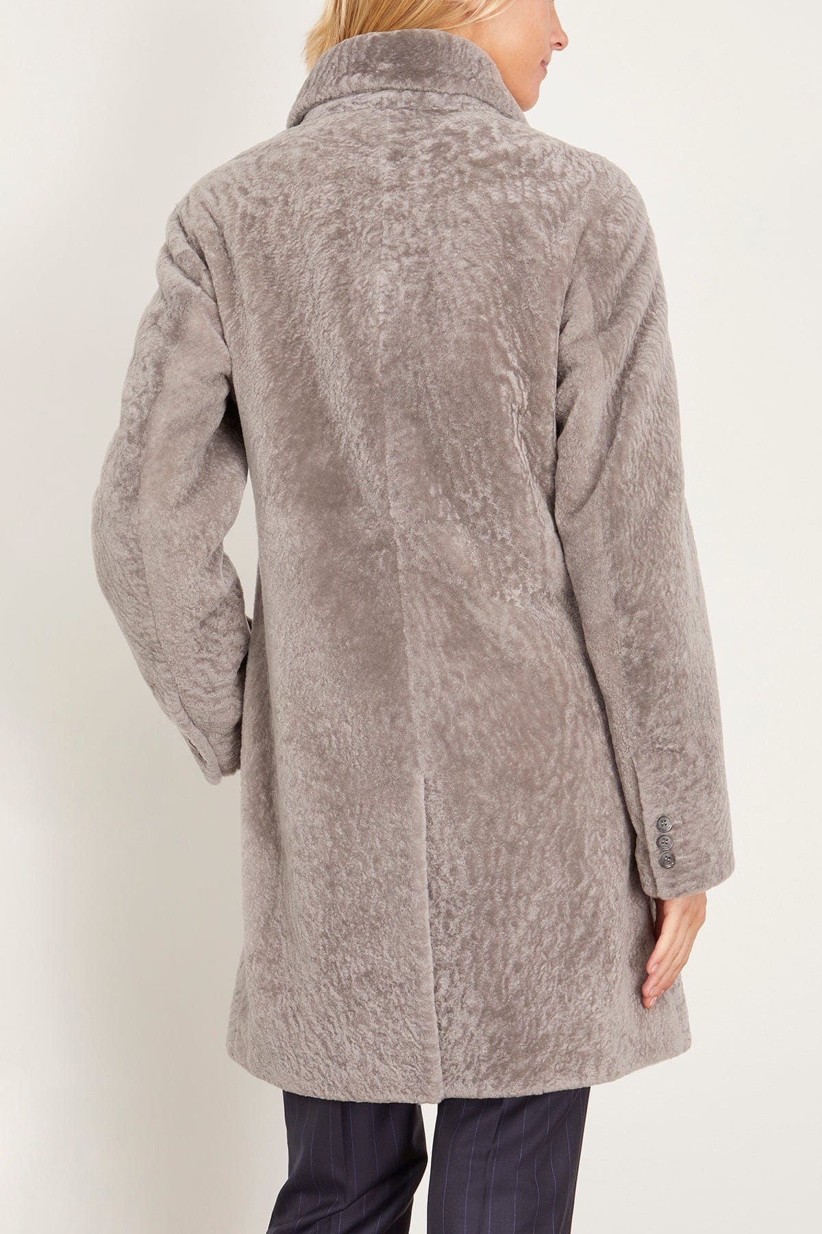 Beatris Shearling Coat in Grey - Image 4