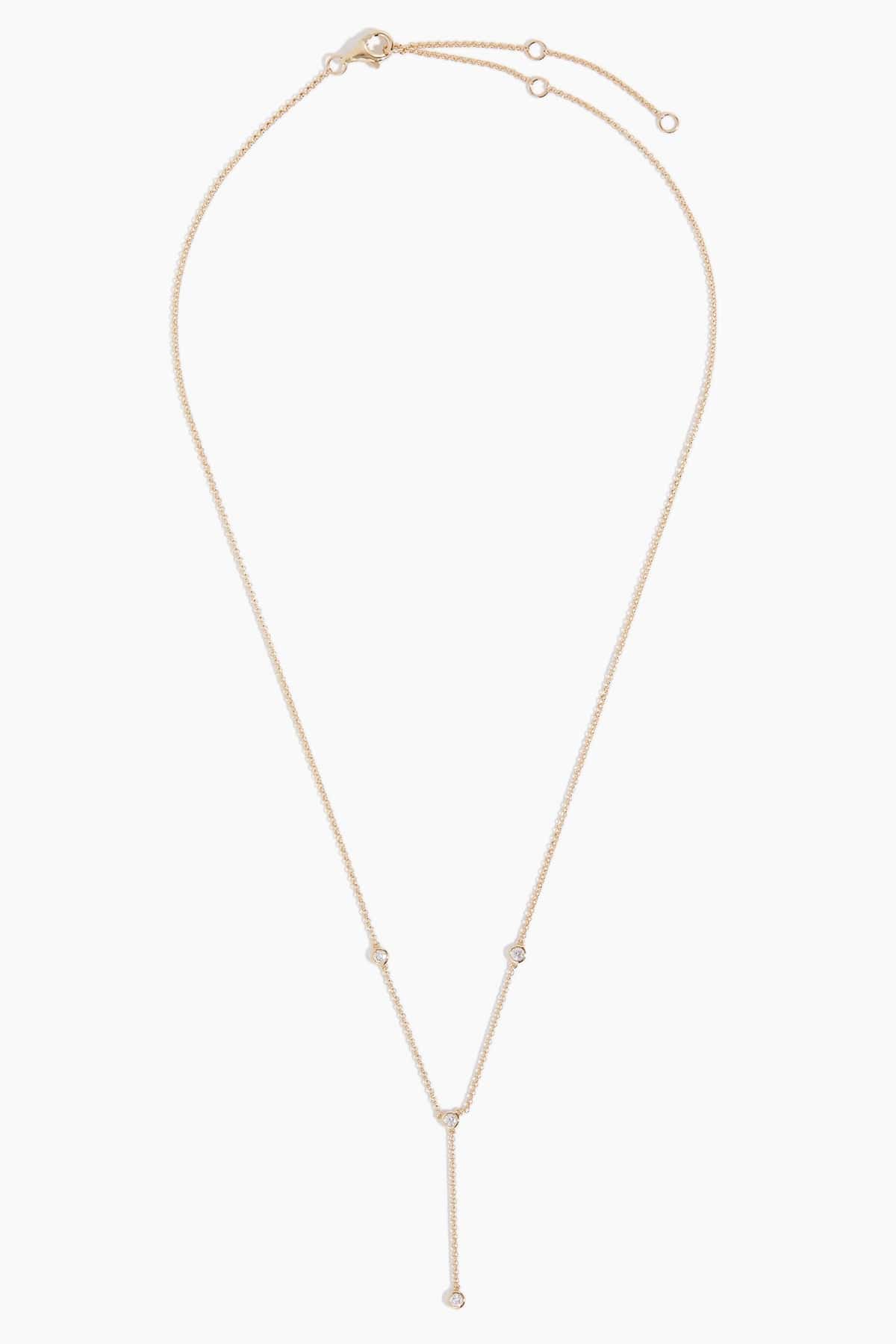 Bezel Lariat Necklace in 14k Yellow Gold - Image 3