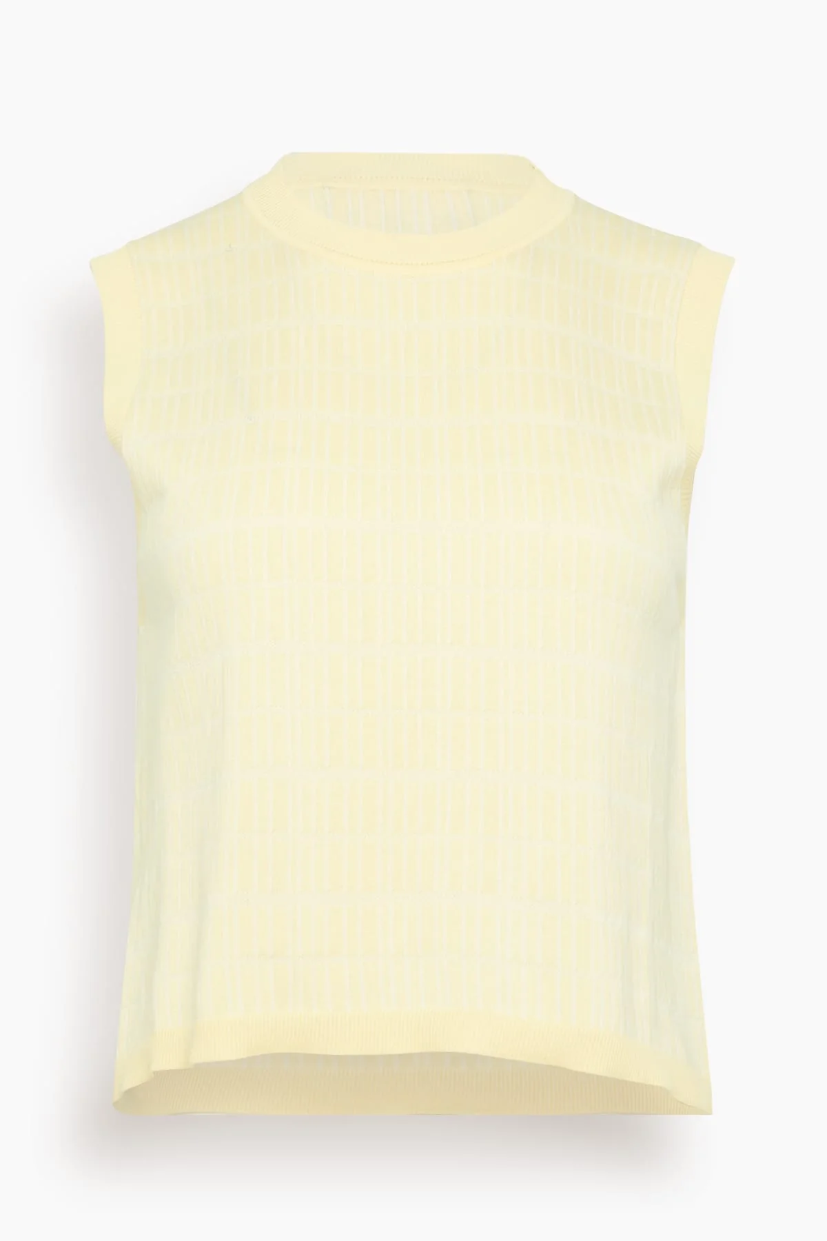 Bicolor Jacquard Top in Light Yellow Cream