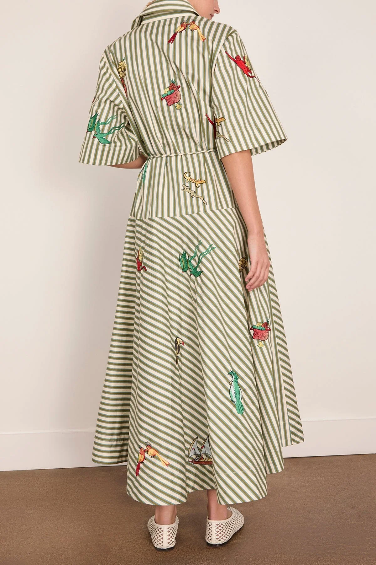 Bisou Embroidered Shirtdress in Stripe - Image 4