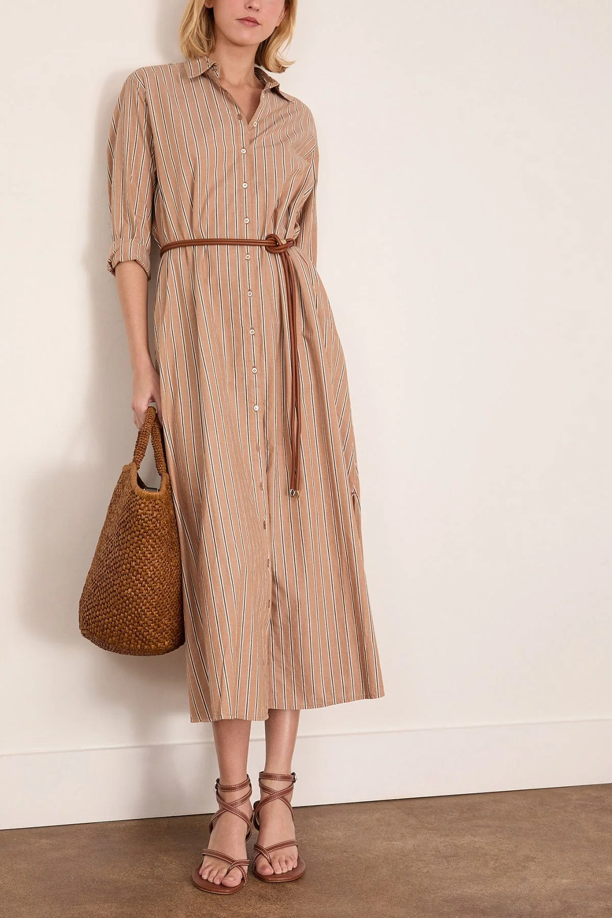 Boden Dress in Toffee Stripe - Image 2