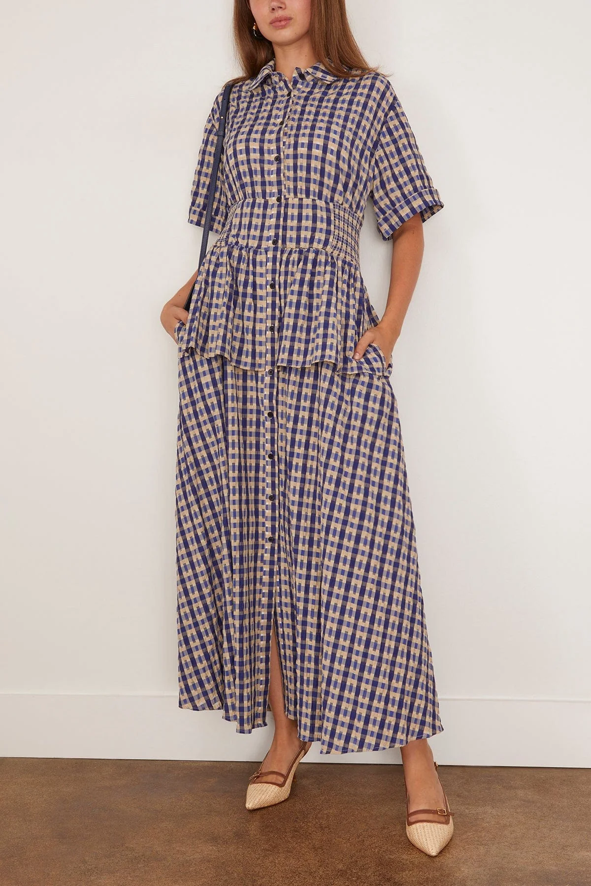 Boogie Woogie Bugle Boy Dress in Navy Check - Image 2
