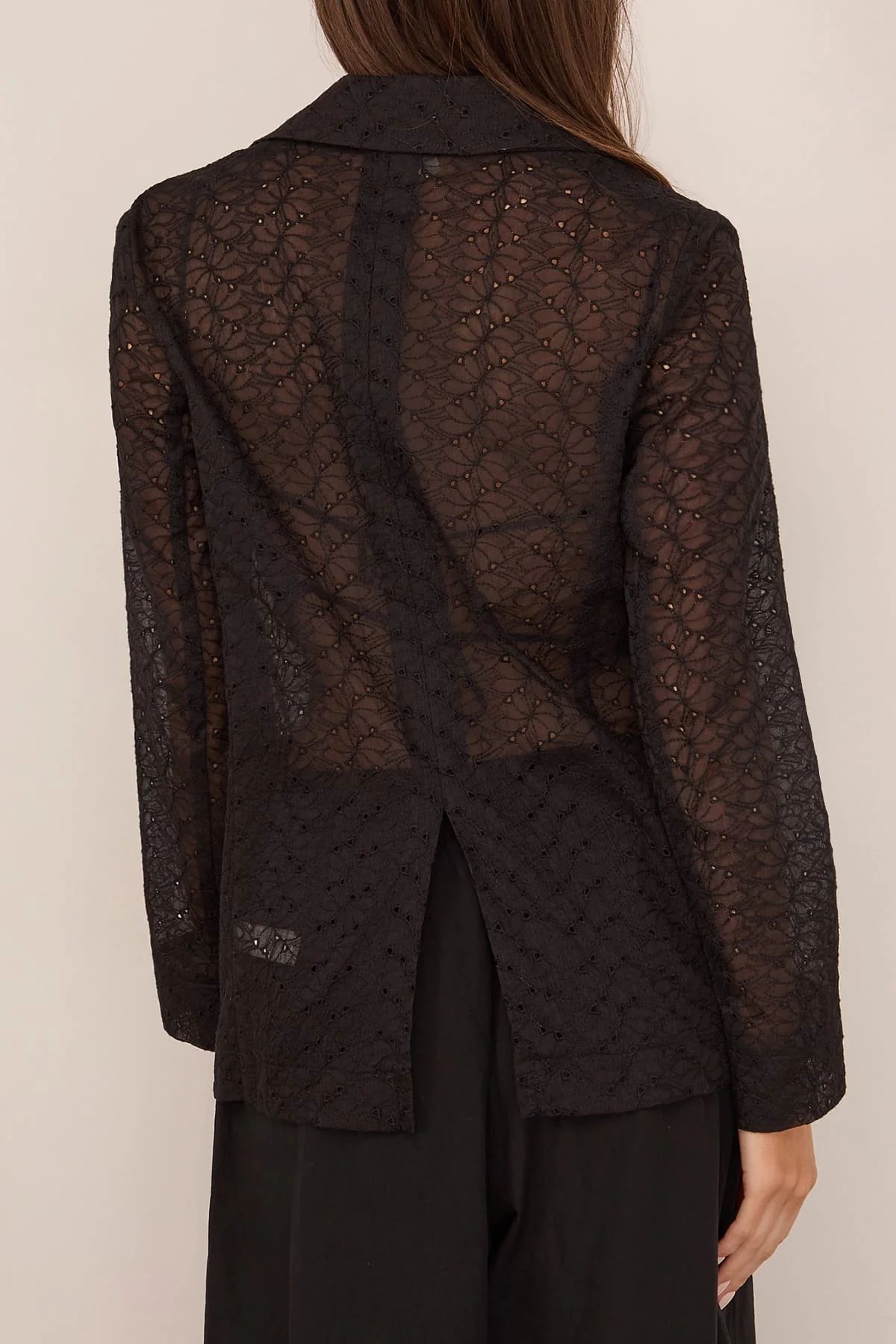 Broderie Anglaise Embroidery Jacket in Noir - Image 4
