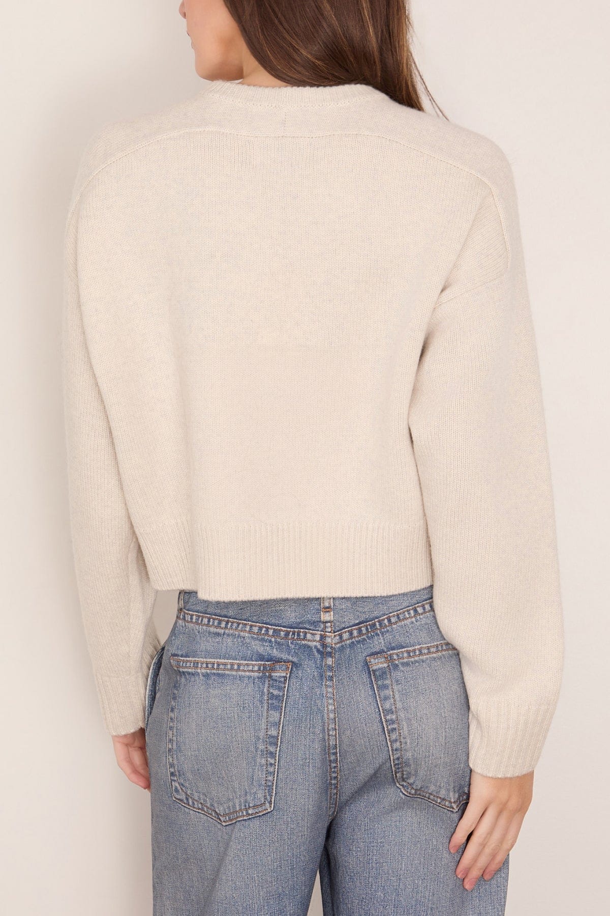 Bruzzi Cropped Sweater in Light Grey Melange - Image 4