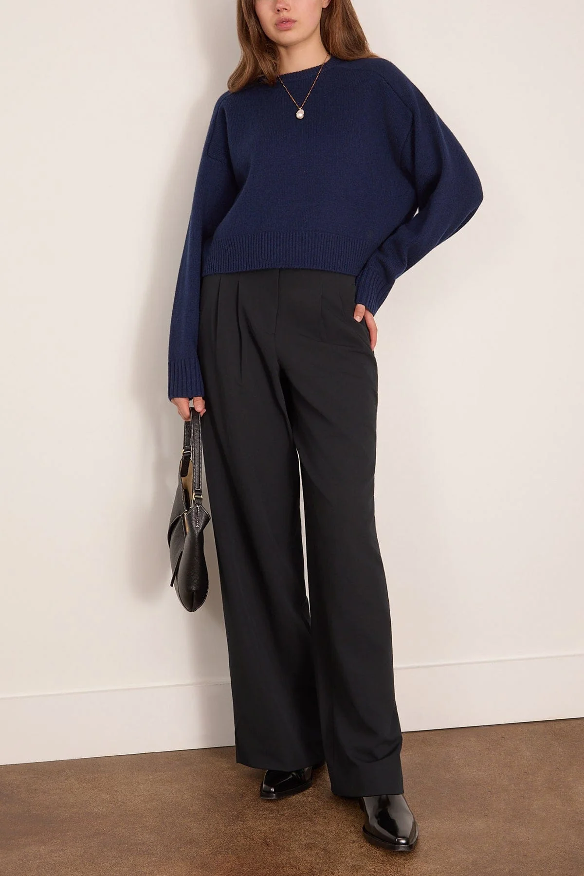 Bruzzi Cropped Sweater in Navy - Image 2