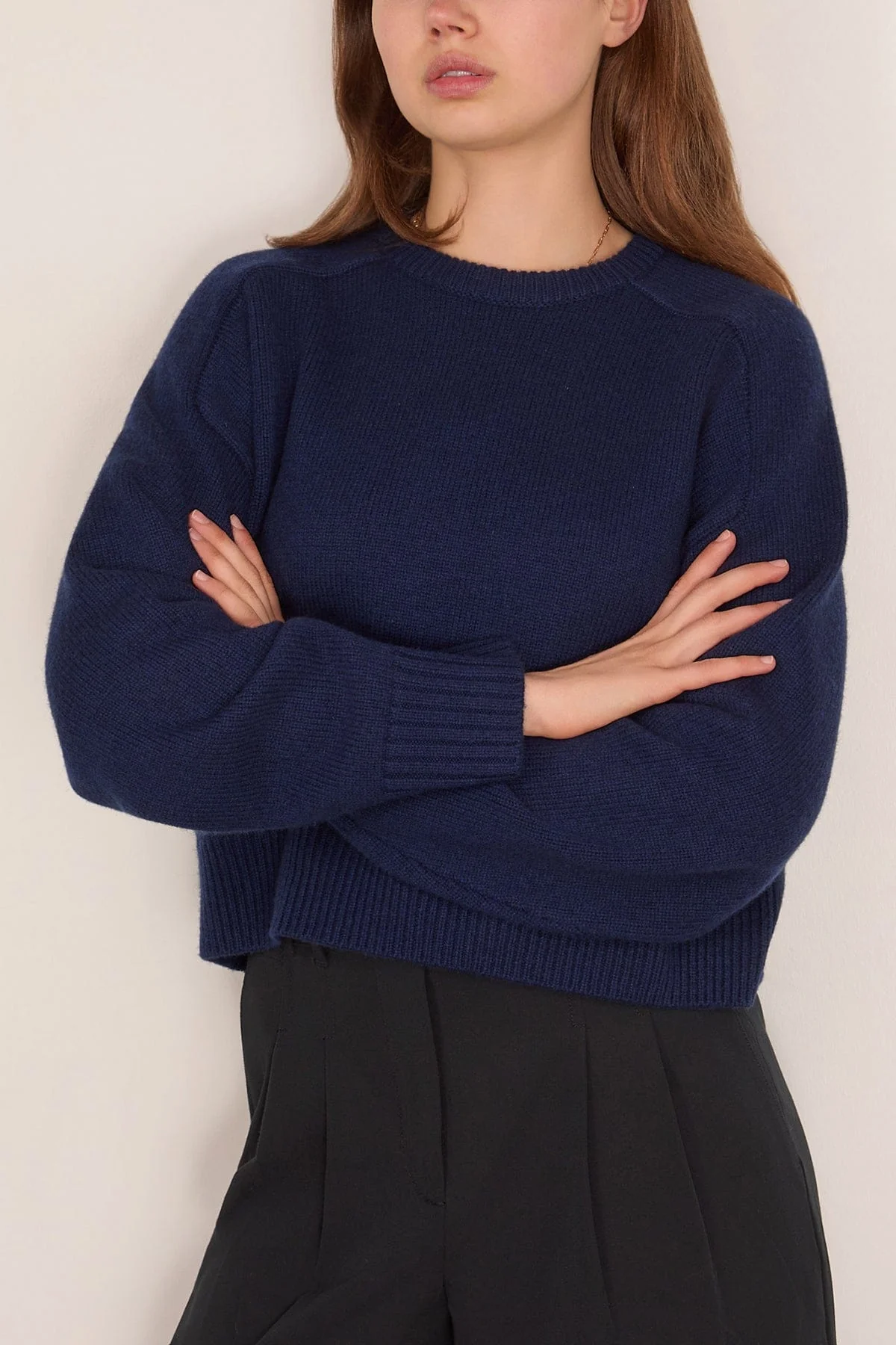 Bruzzi Cropped Sweater in Navy - Image 3