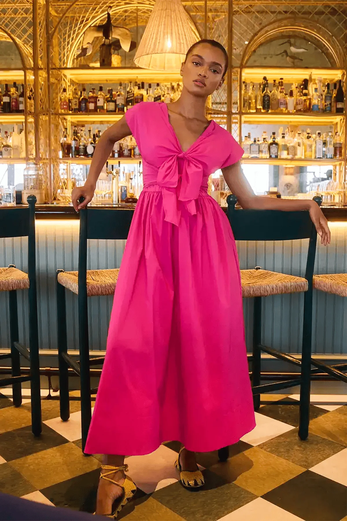 Calista Dress in Fuchsia - Image 5