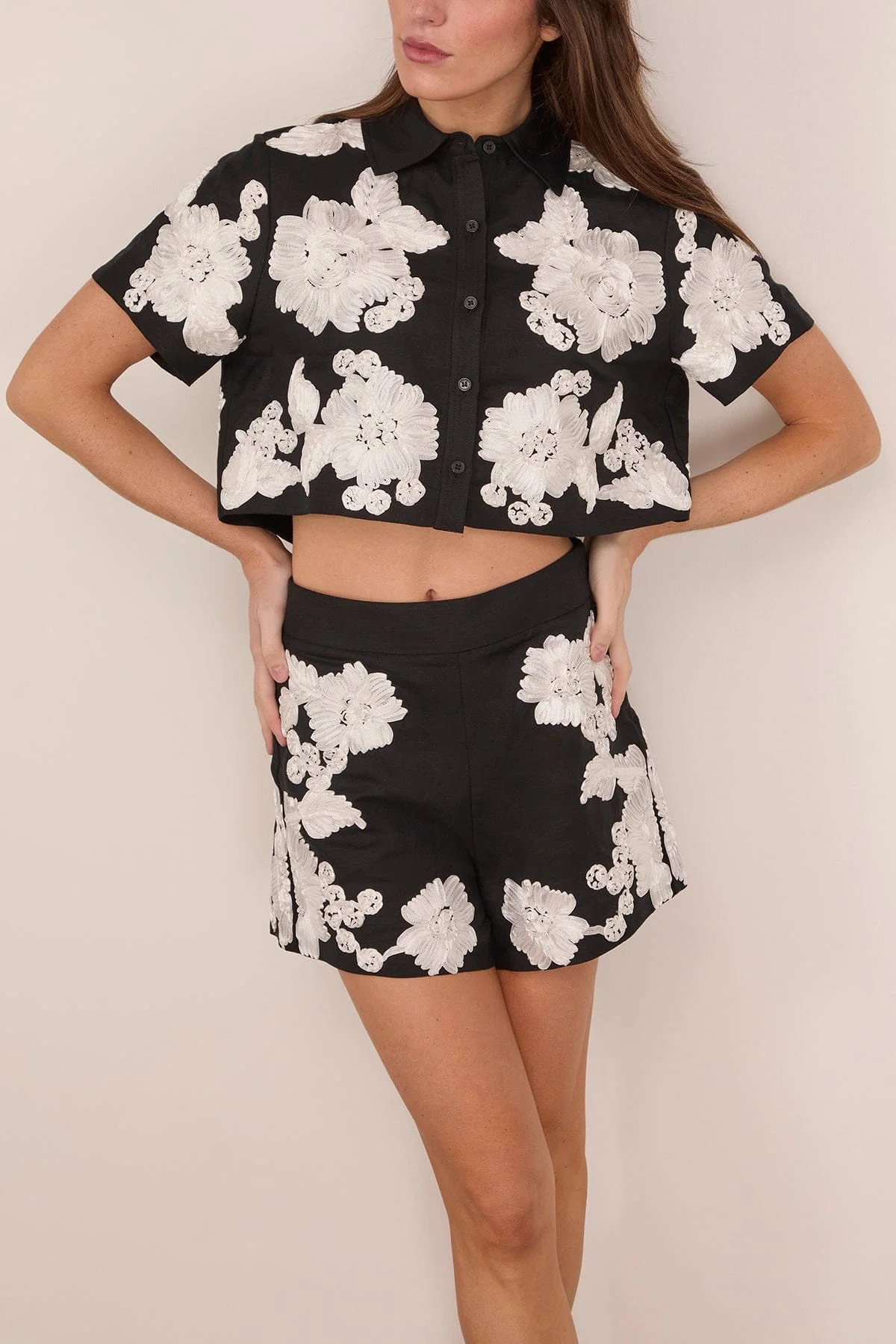 Callie Camp Shirt in Black Multi - Image 3