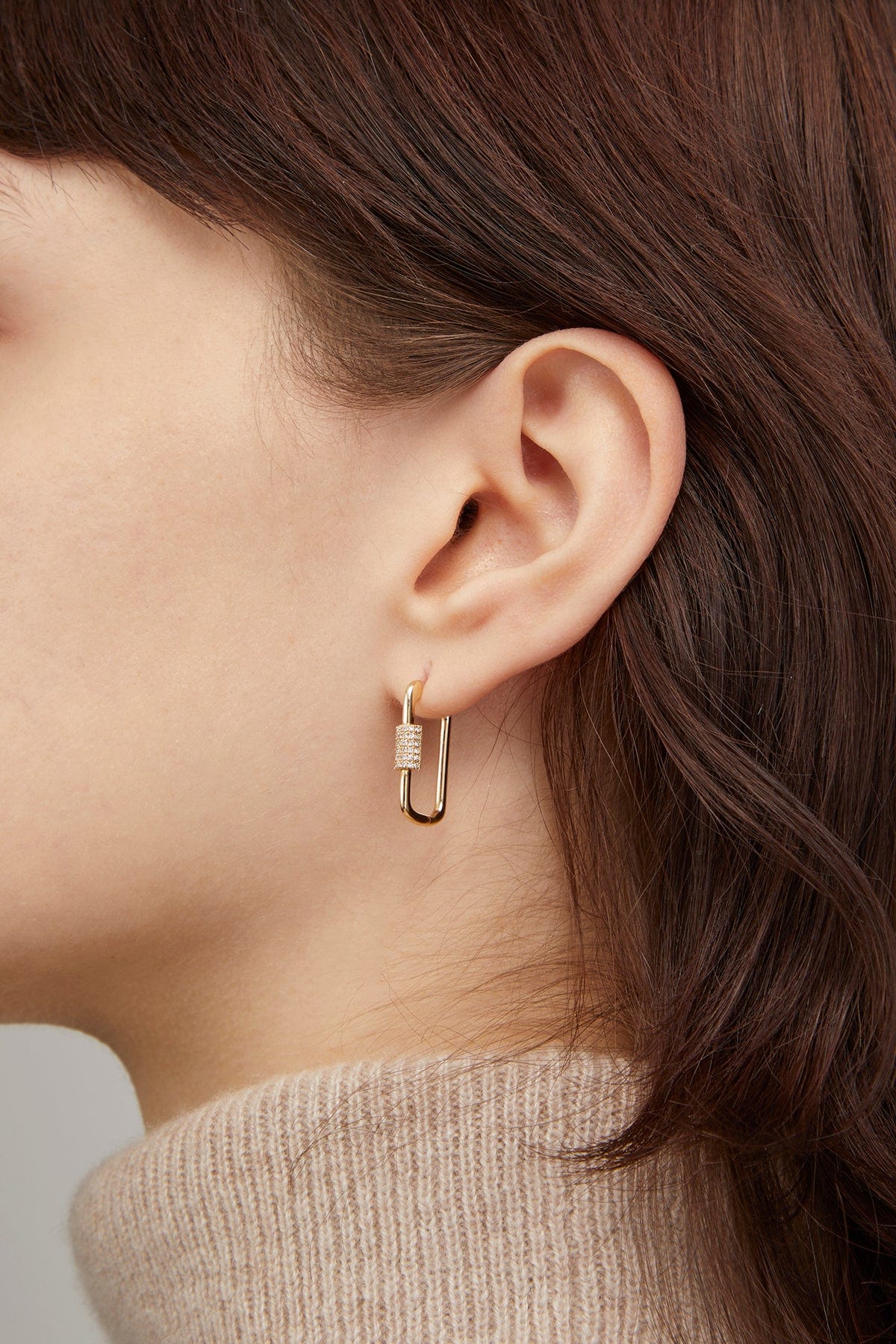 Carabiner Earrings in 14K Yellow Gold - Image 2
