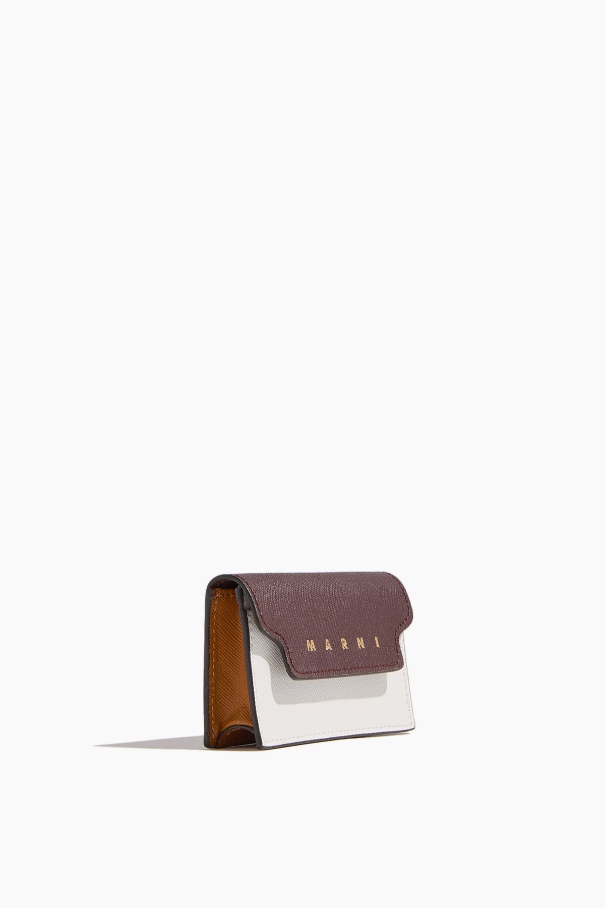 Card Case in Chocolate/Lily White/Dijon - Image 2