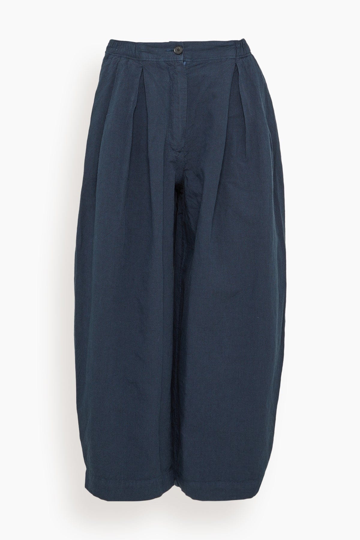 Carys Micro Houndstooth Wide Leg Trousers in Steel Blue