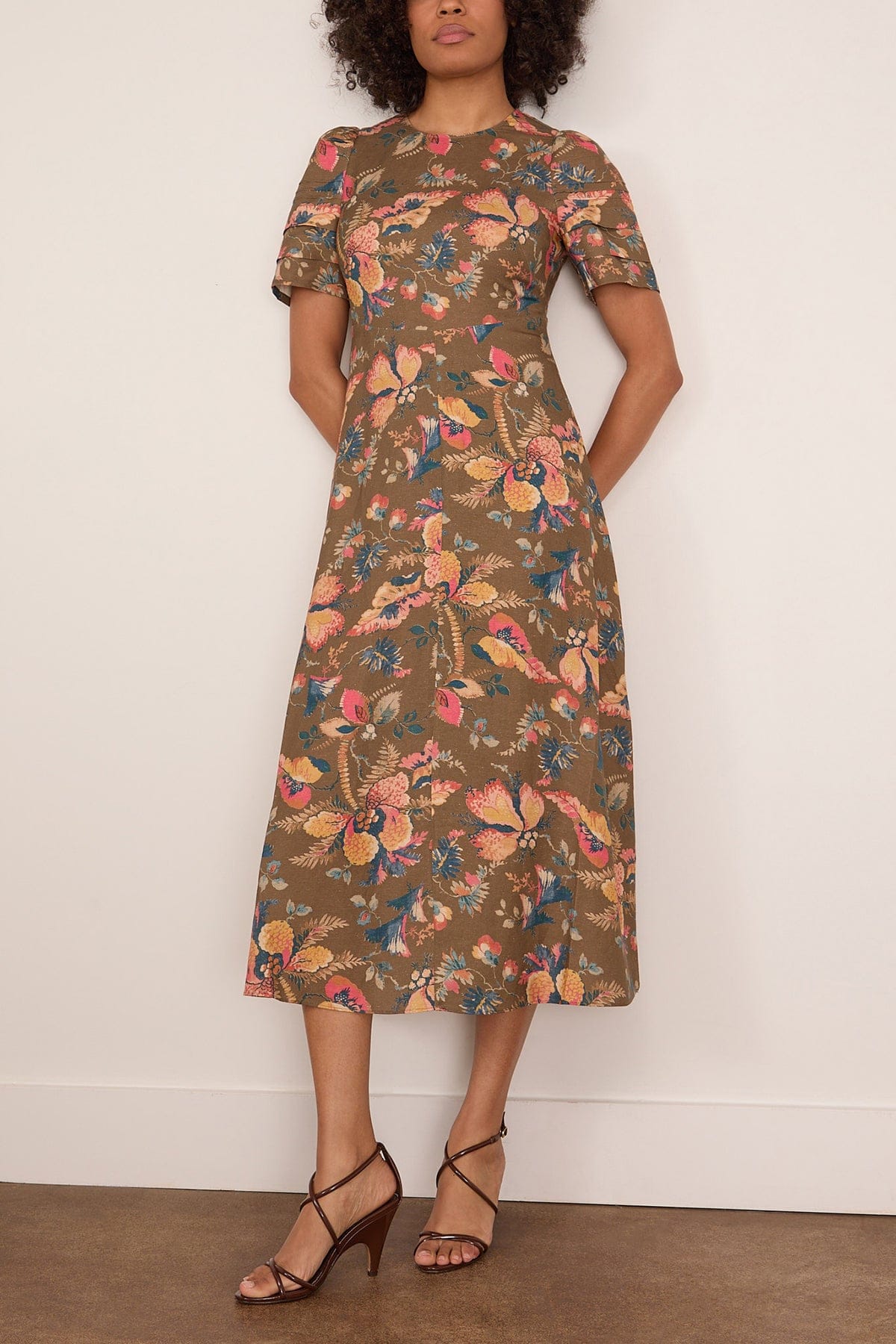 Casey Dress in Olive Floral - Image 3