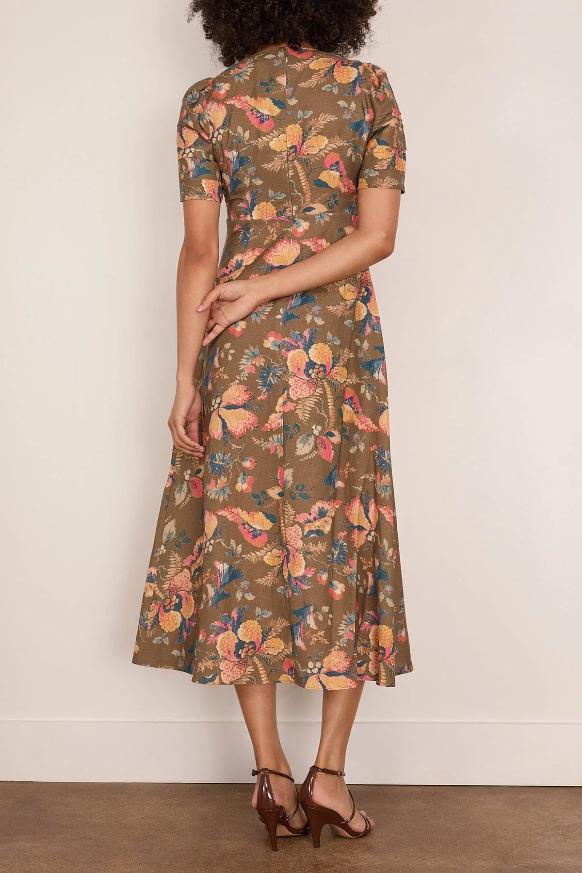 Casey Dress in Olive Floral - Image 4