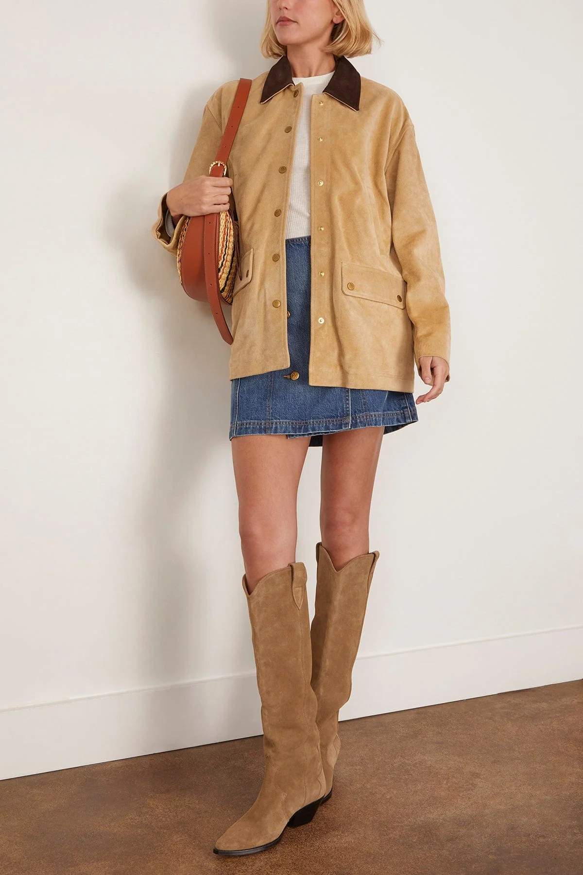 Cassidy Suede Jacket in Tan - Image 2