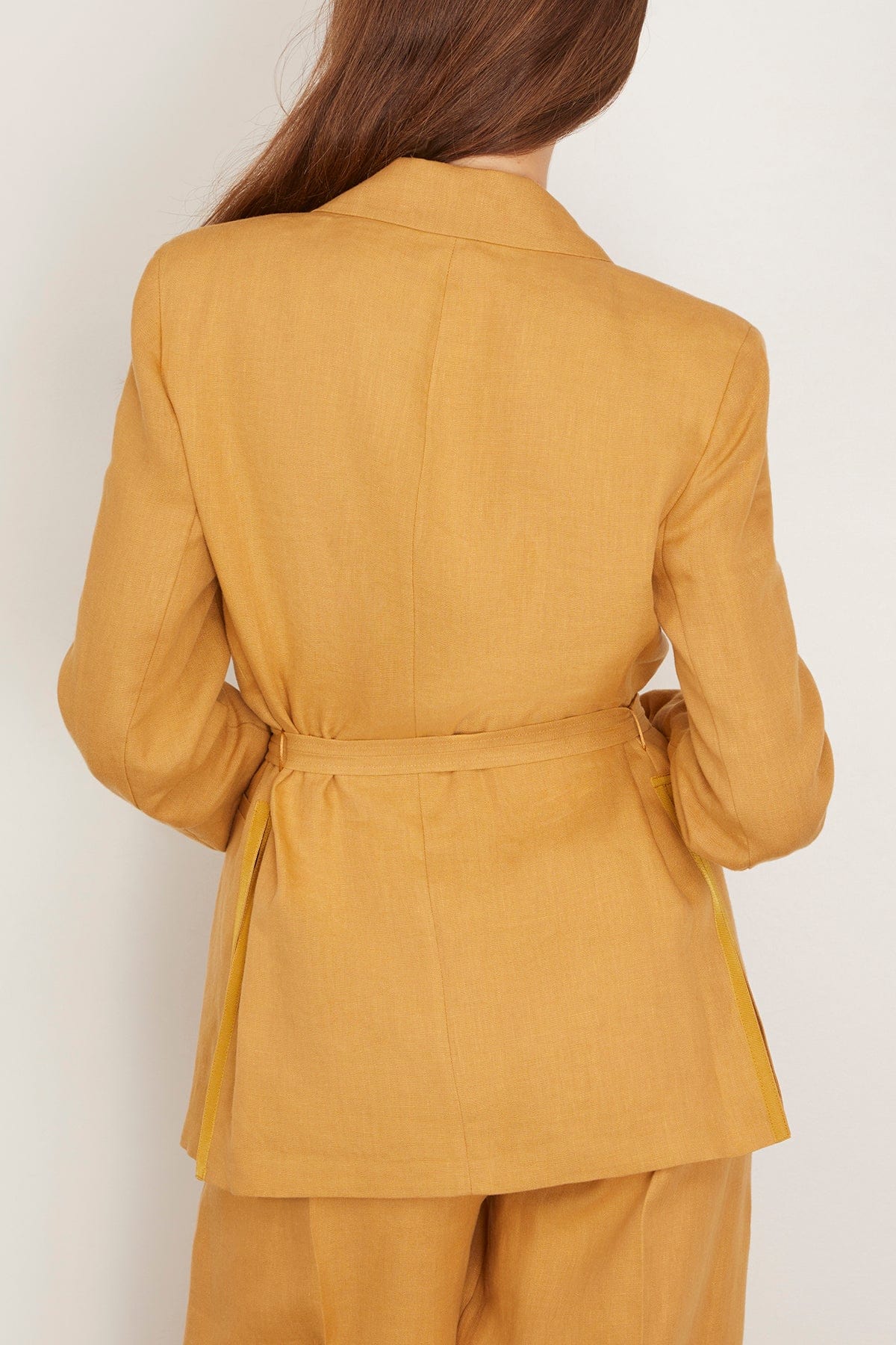 Chic Linen Canvas Belted Jacket in Grano - Image 4