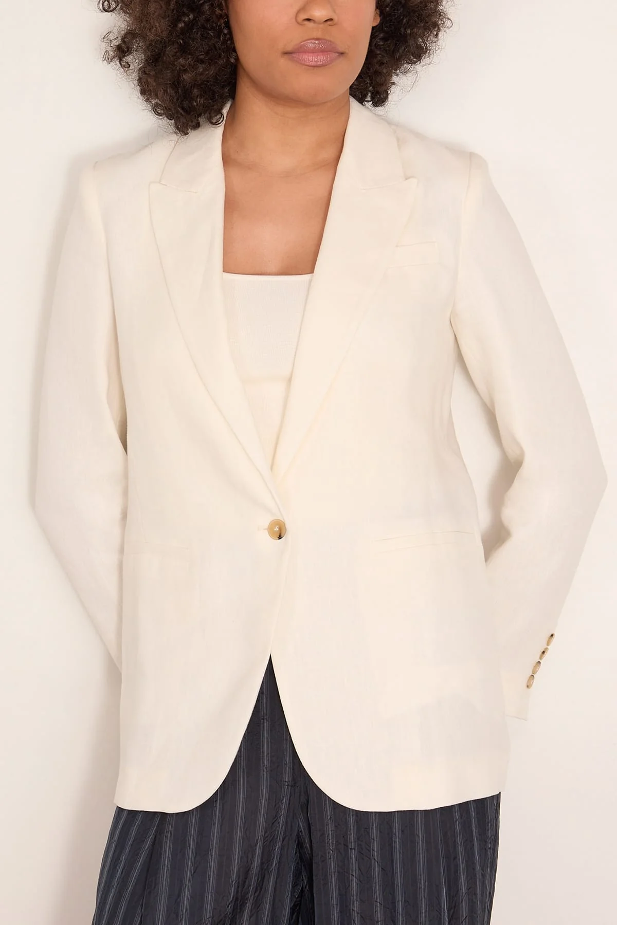 Chic Linen Cloth Jacket in Crystal - Image 3