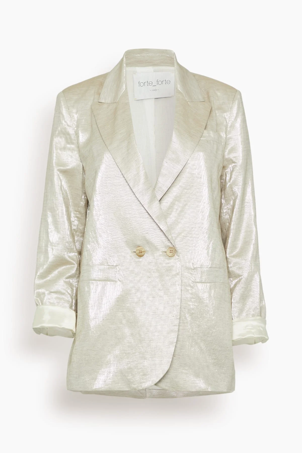 Chic Linen Double Breasted Jacket in Lucente