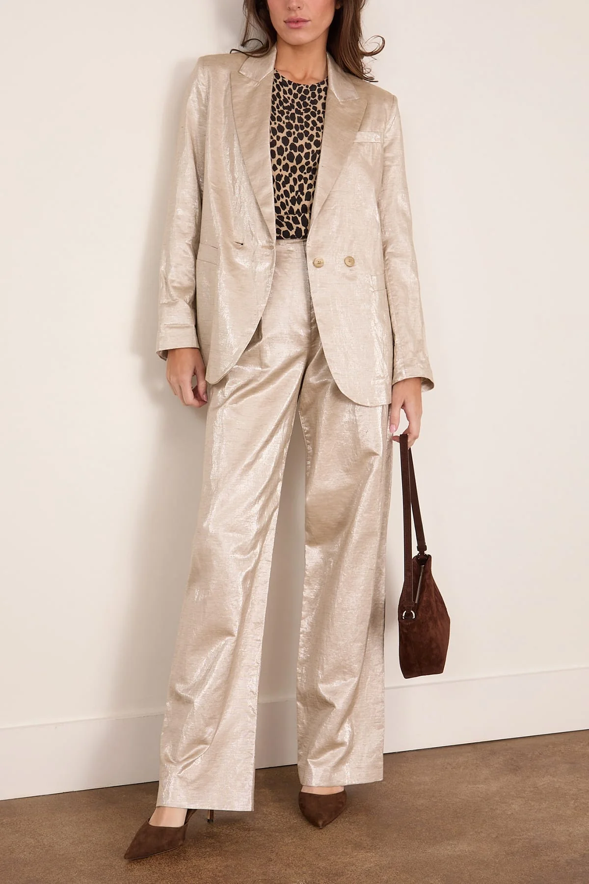 Chic Linen Double Breasted Jacket in Lucente - Image 2
