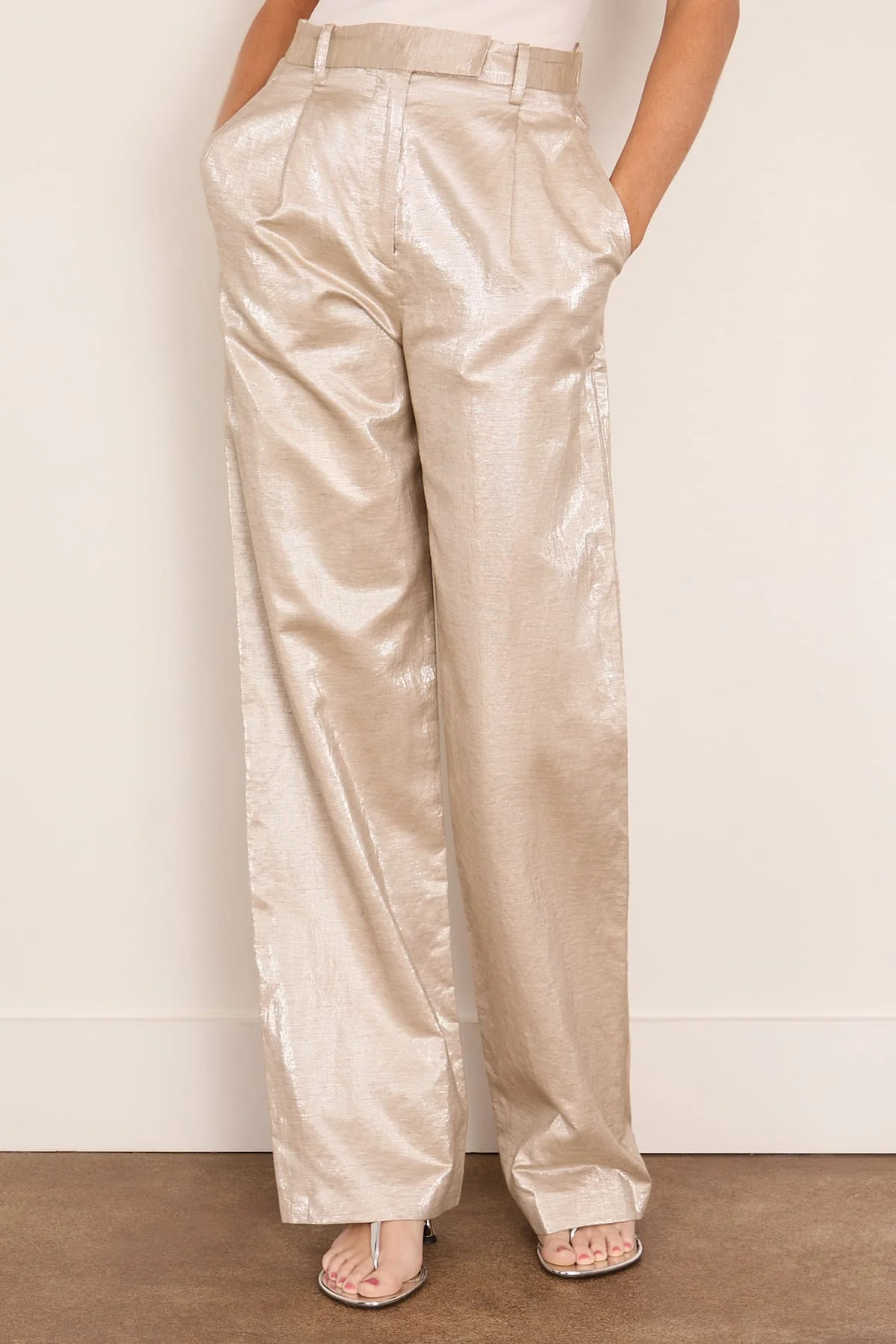 Chic Linen High Waisted Pants in Lucente - Image 3