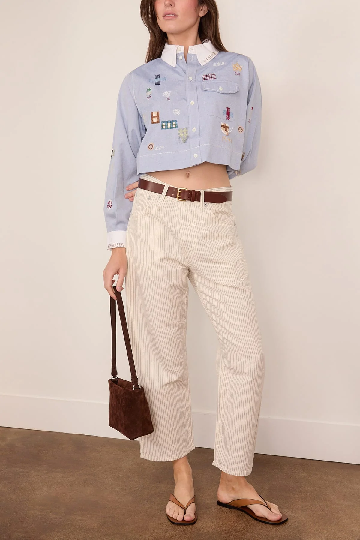 Claira Button Down Top in Blue - Image 2