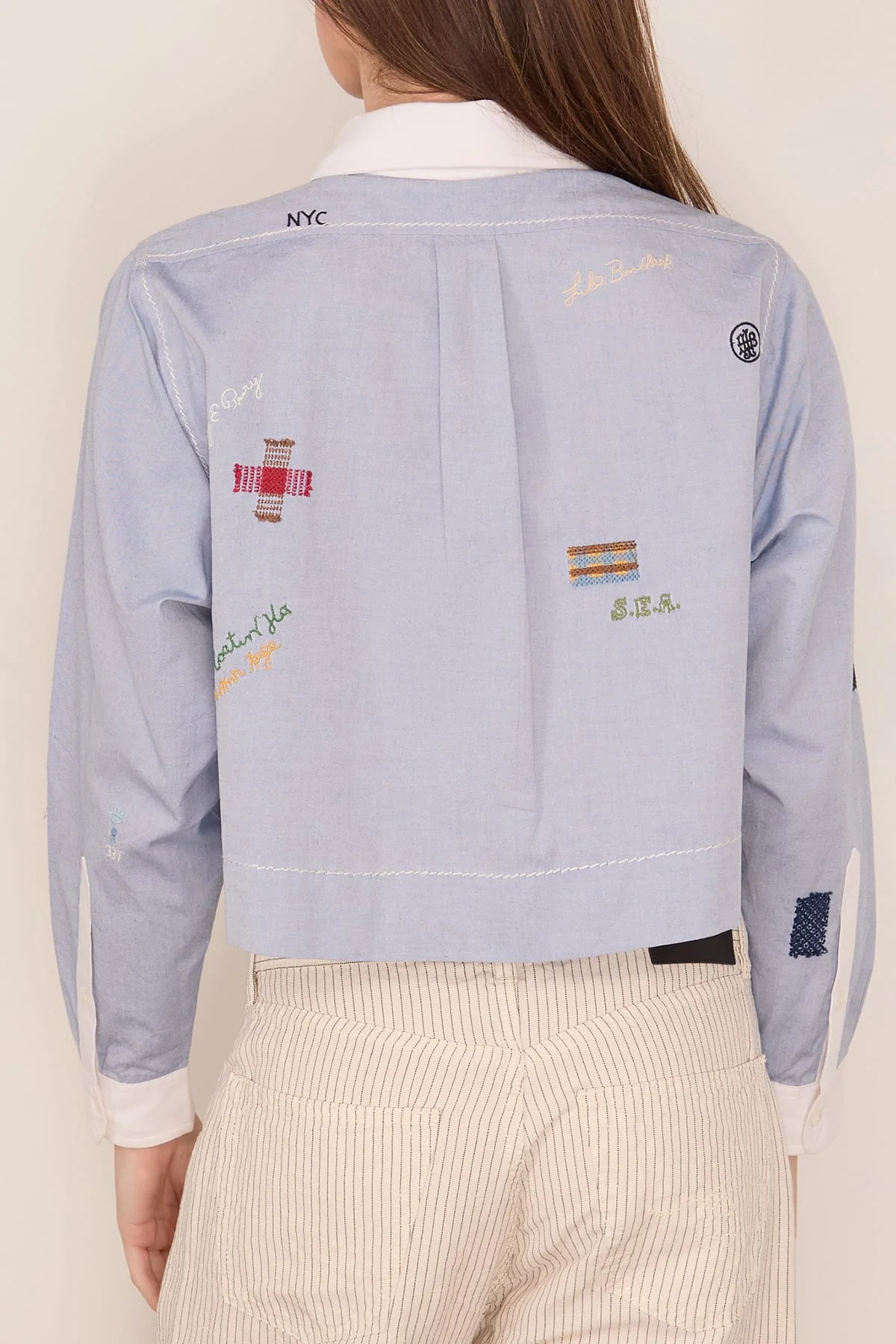 Claira Button Down Top in Blue - Image 4