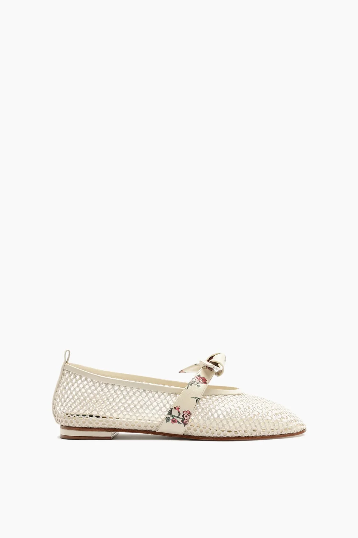 Clarita Ballerina Mesh Flat in Off White