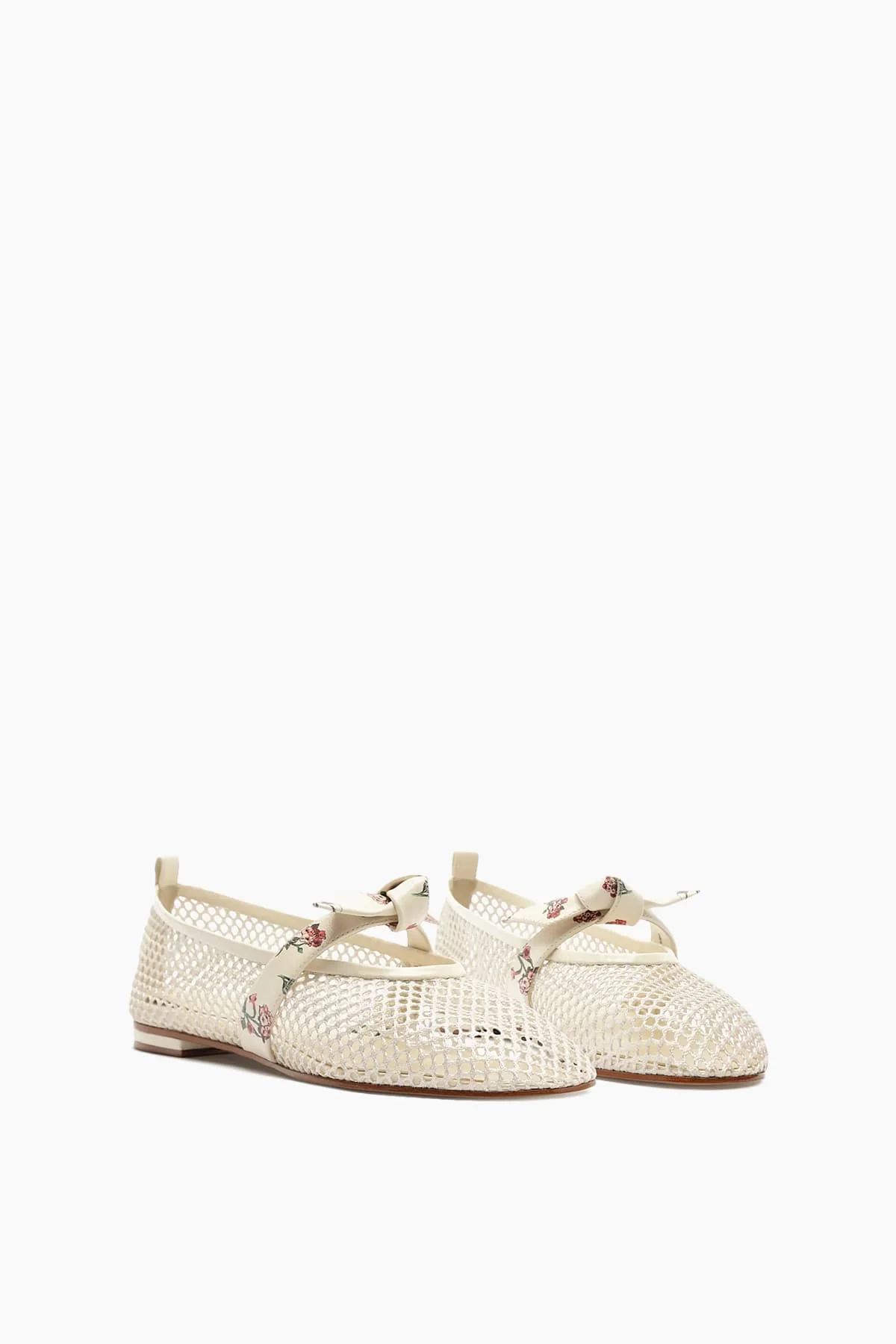 Clarita Ballerina Mesh Flat in Off White - Image 3