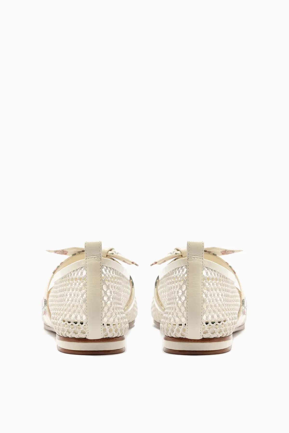 Clarita Ballerina Mesh Flat in Off White - Image 4