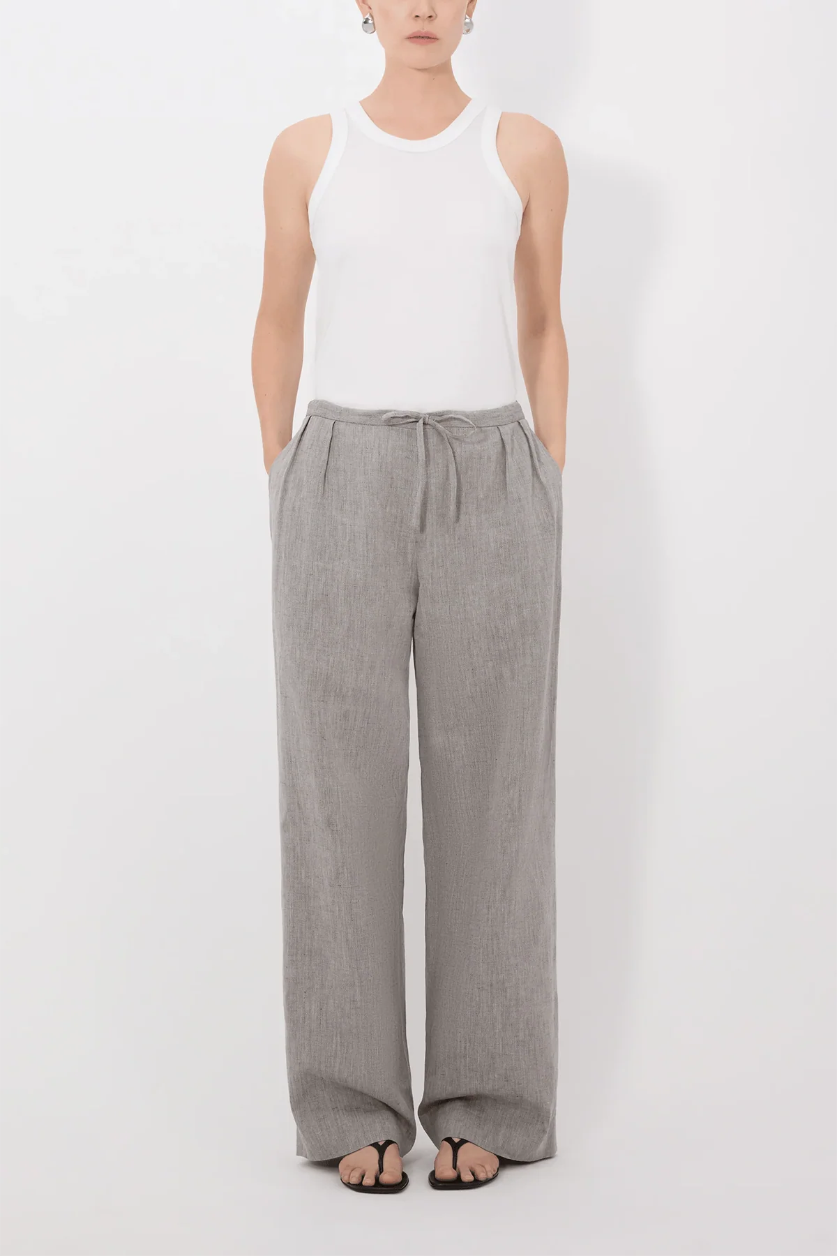 Clark Loose Fit Pant in Grey Melange - Image 2