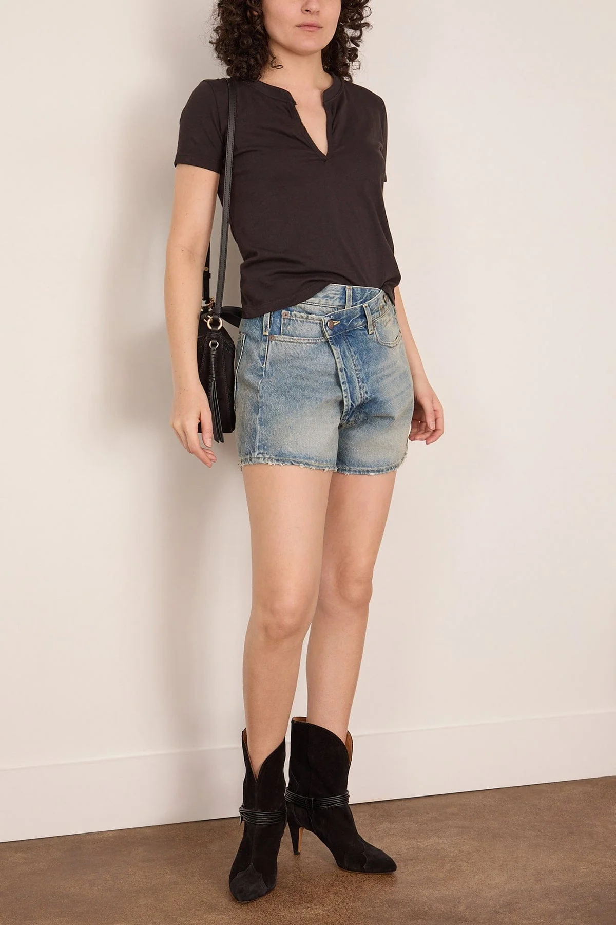 Classic Henley Tee in Stone Black - Image 2