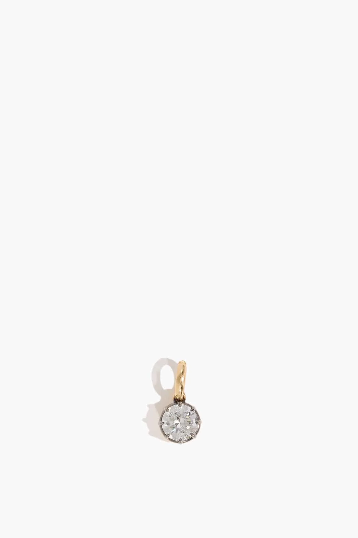 Collet 2 Carat Diamond Charm in 18k Yellow and Blackened Gold