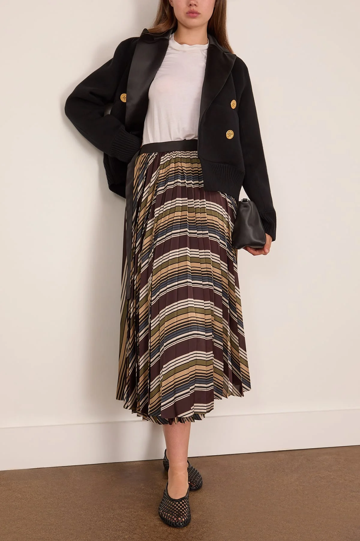 Cotton Cashmere Knit Jacket in Black - Image 2