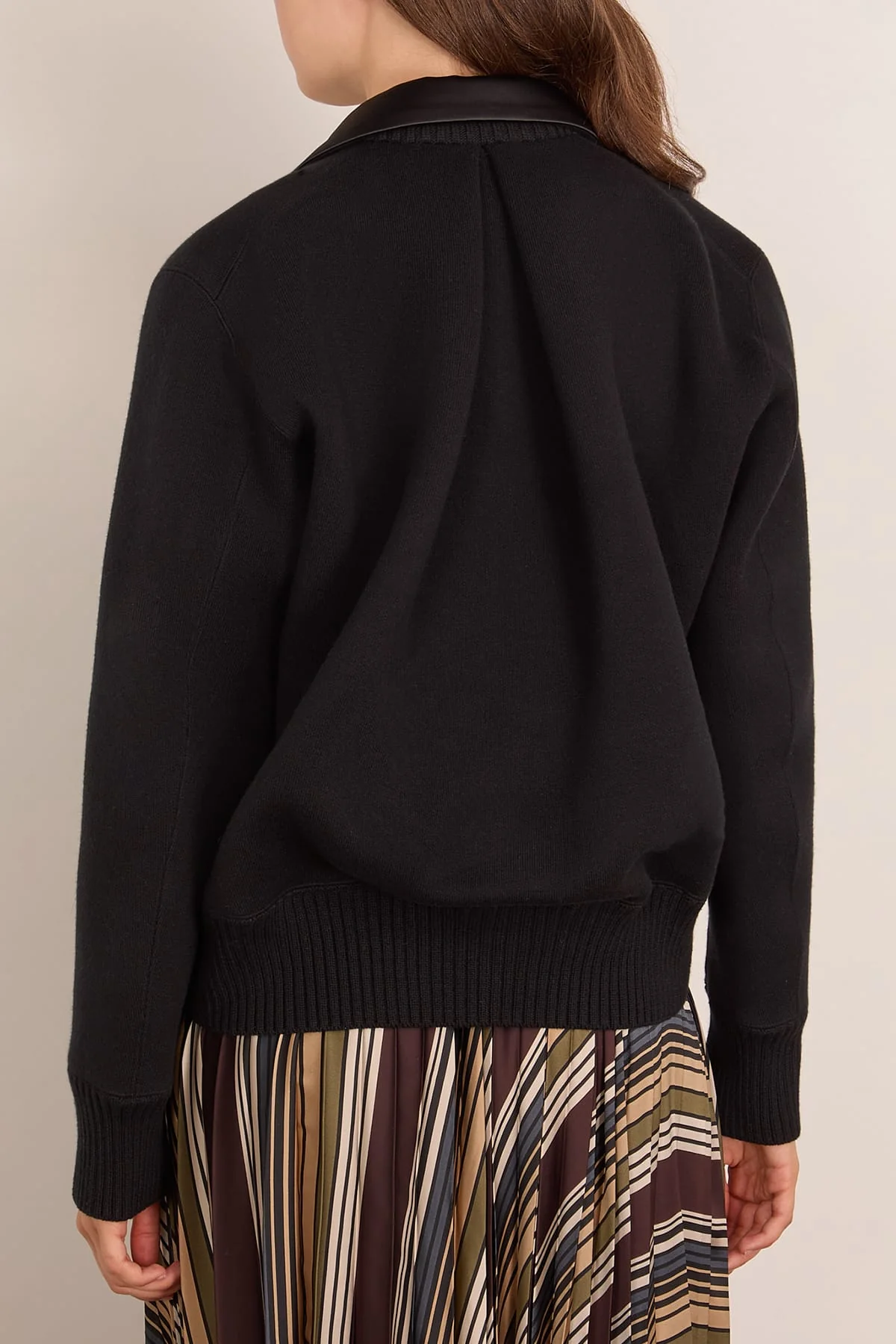 Cotton Cashmere Knit Jacket in Black - Image 4