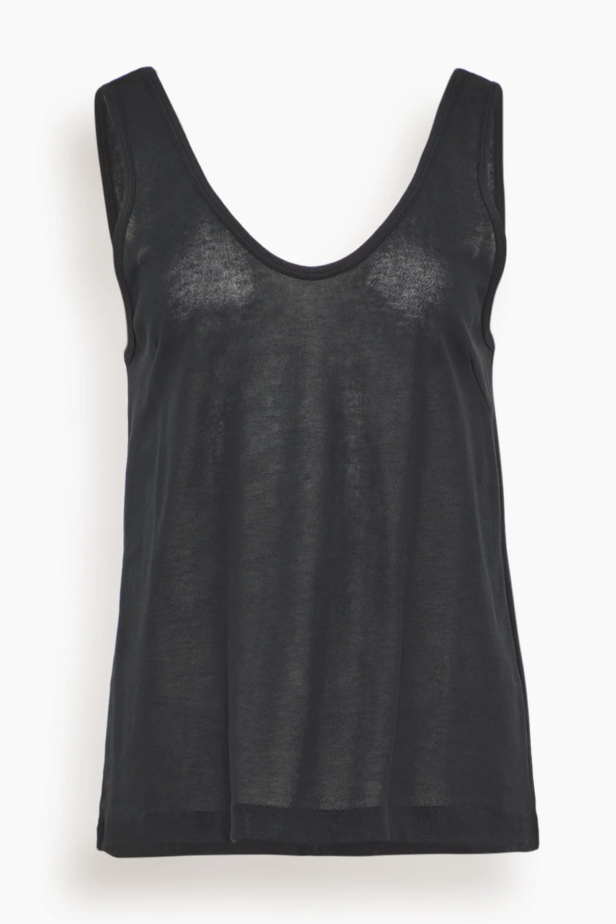 Cotton Crepe Tank in Black