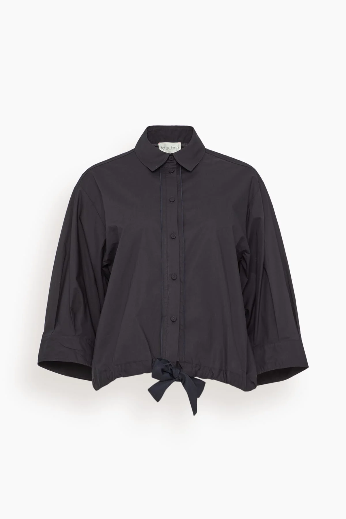 Cotton Popline Half Sleeve Shirt in Notte