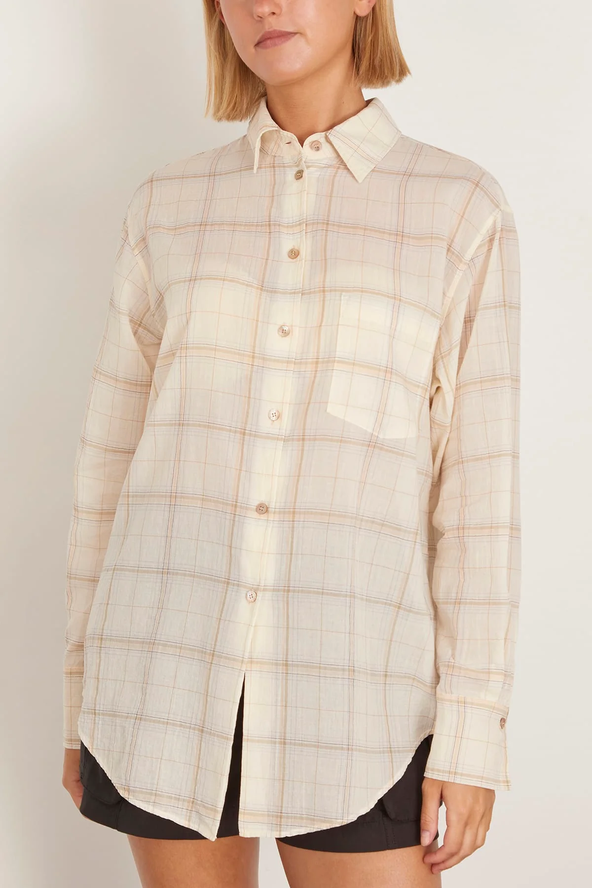 Crepe Voile Shirt in Lattementa - Image 3